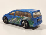 2000 Hot Wheels World Tour Dodge Caravan Metalflake Blue Die Cast Toy Car Vehicle