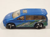 2000 Hot Wheels World Tour Dodge Caravan Metalflake Blue Die Cast Toy Car Vehicle