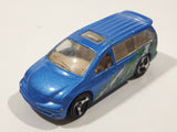2000 Hot Wheels World Tour Dodge Caravan Metalflake Blue Die Cast Toy Car Vehicle