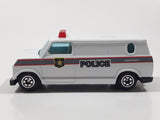Vintage Yatming No. 1501 Ford Econoline E-150 Police Emergency White Van Die Cast Toy Car Emergency Rescue Vehicle