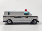 Vintage Yatming No. 1501 Ford Econoline E-150 Police Emergency White Van Die Cast Toy Car Emergency Rescue Vehicle