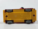Vintage Tomy Walt Disney Production No. PD-2 Mickey Mouse Fireman Red and Yellow Plastic and Die Cast Metal Toy Car Fire Truck Firefighting Vehicle