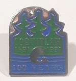 Coquitlam 1891-1991 100 Years Fishing Themed 1/4" x 5/8" Enamel Metal Lapel Pin