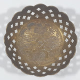 Vintage Ornate Engraved Brass 4 3/4" Wide Pedestal Candy Dish