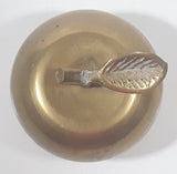 Vintage Brass Metal 2 3/8" Tall Apple with Leaf