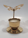 Vintage Austrian Crystal Delight 24K Gold Plated Crystal Wing Butterfly Tealight Candle Holder