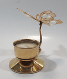 Vintage Austrian Crystal Delight 24K Gold Plated Crystal Wing Butterfly Tealight Candle Holder