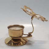 Vintage Austrian Crystal Delight 24K Gold Plated Crystal Wing Butterfly Tealight Candle Holder