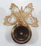 Vintage Austrian Crystal Delight 24K Gold Plated Crystal Wing Butterfly Tealight Candle Holder