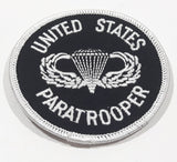 United States Paratrooper Black Round 3" Fabric Military Insignia Patch Badge