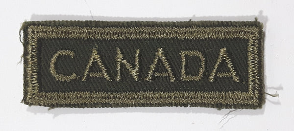 Canada Army Green Bar Shaped 3/4" x 2 1/4" Fabric Military Insignia Patch Badge