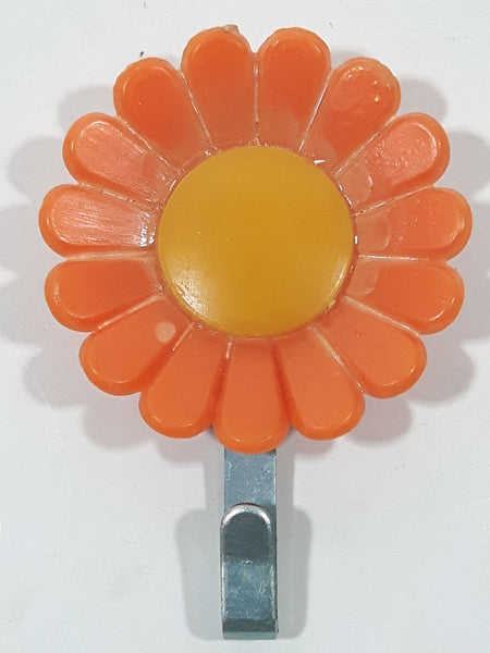 Vintage 1970s Orange and Yellow Plastic 1 1/2" Fridge Magnet Hanging Spoon Clip