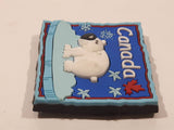 Canada Polar Bear on Iceberg 1 1/2" x 1 1/2" Thick Rubber Fridge Magnet