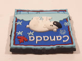 Canada Polar Bear on Iceberg 1 1/2" x 1 1/2" Thick Rubber Fridge Magnet