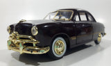 Motor Max 1949 Ford Coupe Burgundy with Gold Trim 1/24 Scale Die Cast Toy Car Vehicle with Opening Doors Hood and Trunk