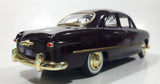 Motor Max 1949 Ford Coupe Burgundy with Gold Trim 1/24 Scale Die Cast Toy Car Vehicle with Opening Doors Hood and Trunk