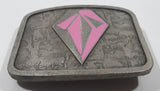 Volcom Pink Enamel Engraved Metal Belt Buckle