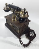 Antique Style Paramount Collection Classic Series Model 1911 Presidential Brass Eagle Wood Cased Ornate Engraved Push Button Telephone