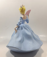 Vintage LJ Lady Jane with Hand Fan Blue Hand Painted 9 1/2" Tall Ceramic Figurine Statue