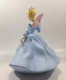Vintage LJ Lady Jane with Hand Fan Blue Hand Painted 9 1/2" Tall Ceramic Figurine Statue