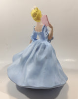 Vintage LJ Lady Jane with Hand Fan Blue Hand Painted 9 1/2" Tall Ceramic Figurine Statue