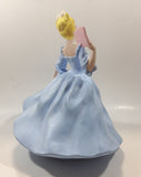 Vintage LJ Lady Jane with Hand Fan Blue Hand Painted 9 1/2" Tall Ceramic Figurine Statue