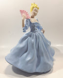 Vintage LJ Lady Jane with Hand Fan Blue Hand Painted 9 1/2" Tall Ceramic Figurine Statue