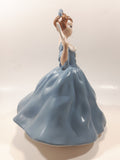 Vintage LJ Lady Jane with Hand Fan Blue Hand Painted 9 1/2" Tall Ceramic Figurine Statue