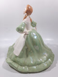 Vintage Hershey Mold Maiden Lady with Green Hoop Dress Hand Painted 9" Tall Ceramic Figurine Statue