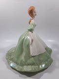 Vintage Hershey Mold Maiden Lady with Green Hoop Dress Hand Painted 9" Tall Ceramic Figurine Statue