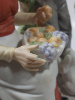 Vintage Old Man and Woman Couple with Dog 8 1/2" Tall Figurine Sculpture Made in Japan