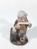 Vintage The Tycoon Man Pulling Ticker Paper 7" Tall Figurine Sculpture