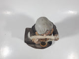 Vintage The Tycoon Man Pulling Ticker Paper 7" Tall Figurine Sculpture