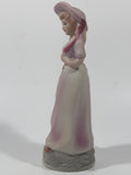 Vintage Homco Blue Boy Holding Black Hat and Pinkie Girl in Pink Dress 6" Tall Ceramic Figurine Set of 2