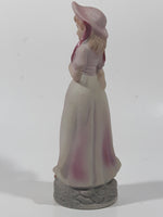 Vintage Homco Blue Boy Holding Black Hat and Pinkie Girl in Pink Dress 6" Tall Ceramic Figurine Set of 2
