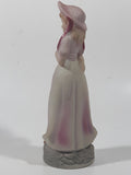 Vintage Homco Blue Boy Holding Black Hat and Pinkie Girl in Pink Dress 6" Tall Ceramic Figurine Set of 2