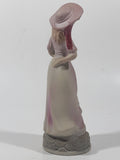 Vintage Homco Blue Boy Holding Black Hat and Pinkie Girl in Pink Dress 6" Tall Ceramic Figurine Set of 2