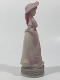 Vintage Homco Blue Boy Holding Black Hat and Pinkie Girl in Pink Dress 6" Tall Ceramic Figurine Set of 2