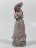 Vintage Homco Blue Boy Holding Black Hat and Pinkie Girl in Pink Dress 6" Tall Ceramic Figurine Set of 2