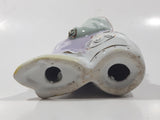Vintage Japanese Geisha Girl with Symbols 6 1/2" Tall Lustre Lustreware Hand Painted Porcelain Figurine