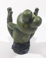 Green Frog with Red Bow Tie 7" Tall Resin Figurine