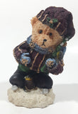 Winter Snow Teddy Bear 6" Tall Resin Figurine