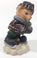 Winter Snow Teddy Bear 6" Tall Resin Figurine