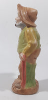 Vintage 1978 Old Man Holding Cane with Pipe In His Mouth 6" Tall Hand Painted Ceramic Figurine