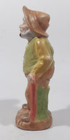 Vintage 1978 Old Man Holding Cane with Pipe In His Mouth 6" Tall Hand Painted Ceramic Figurine
