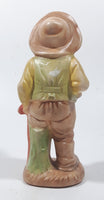 Vintage 1978 Old Man Holding Cane with Pipe In His Mouth 6" Tall Hand Painted Ceramic Figurine