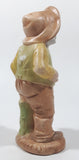 Vintage 1978 Old Man Holding Cane with Pipe In His Mouth 6" Tall Hand Painted Ceramic Figurine