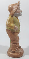 Vintage 1978 Old Man Holding Cane with Pipe In His Mouth 6" Tall Hand Painted Ceramic Figurine