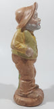 Vintage 1978 Old Man Holding Cane with Pipe In His Mouth 6" Tall Hand Painted Ceramic Figurine