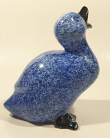 Vintage 1983 Enesco Blue Speckled Duck with Black Beak 6" Tall Ceramic Figurine